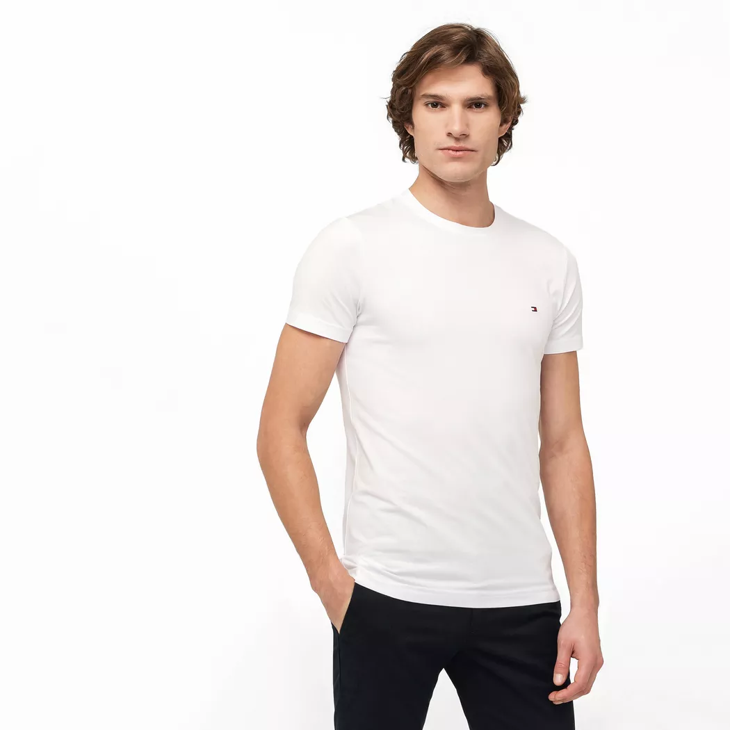Tommy Hilfiger - T-Shirt, Slim Fit, kurzarm, für Herren, Weiss, Größe L