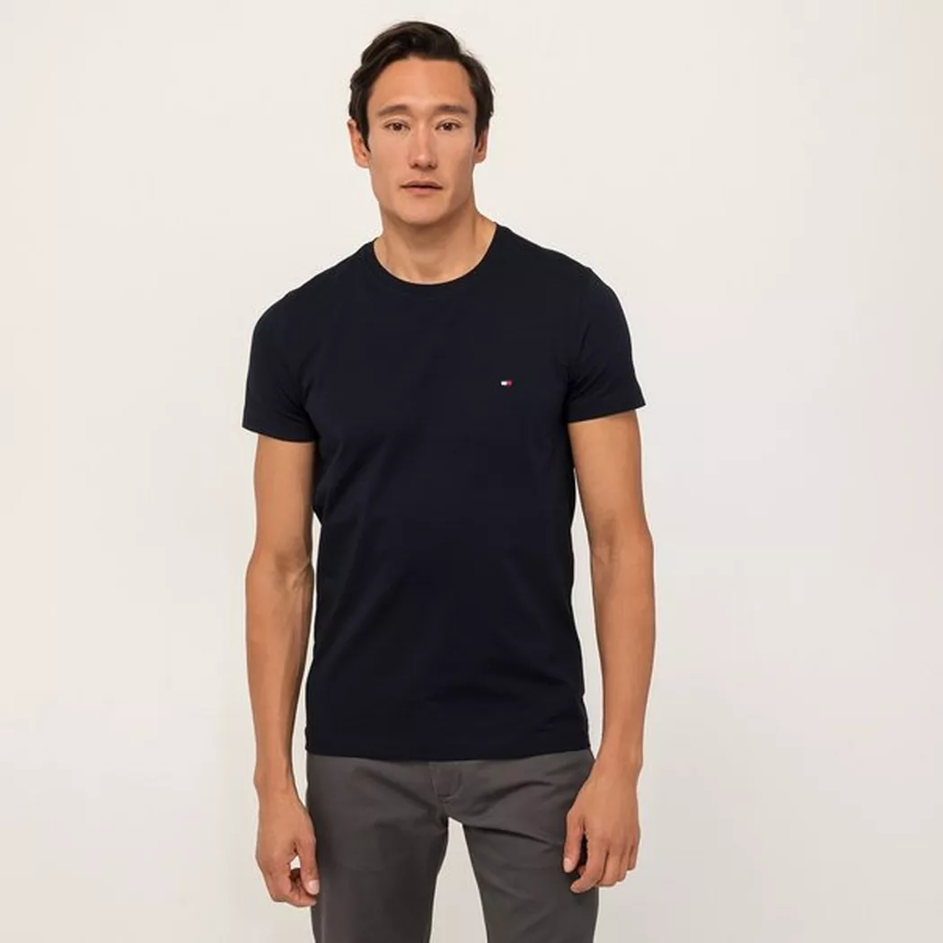 Tommy Hilfiger - T-Shirt, Slim Fit, kurzarm, für Herren, Marine, Größe L