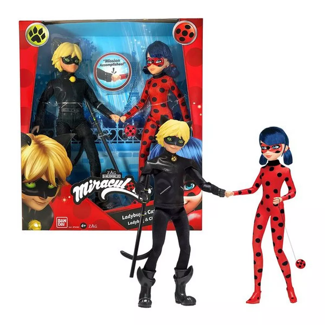 Bandai - Miraculous Duo Pack: Ladybug & Cat Noir, Multicolor
