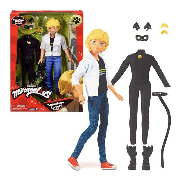 Image of Miraculous Cat Noir & Adrien: Fashion Doll with 2 Outfits Multicolor