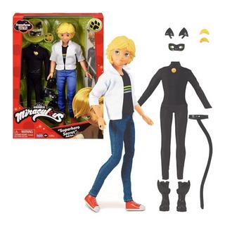 Bandai  Miraculous Cat Noir & Adrien: Fashion Doll with 2 Outfits 