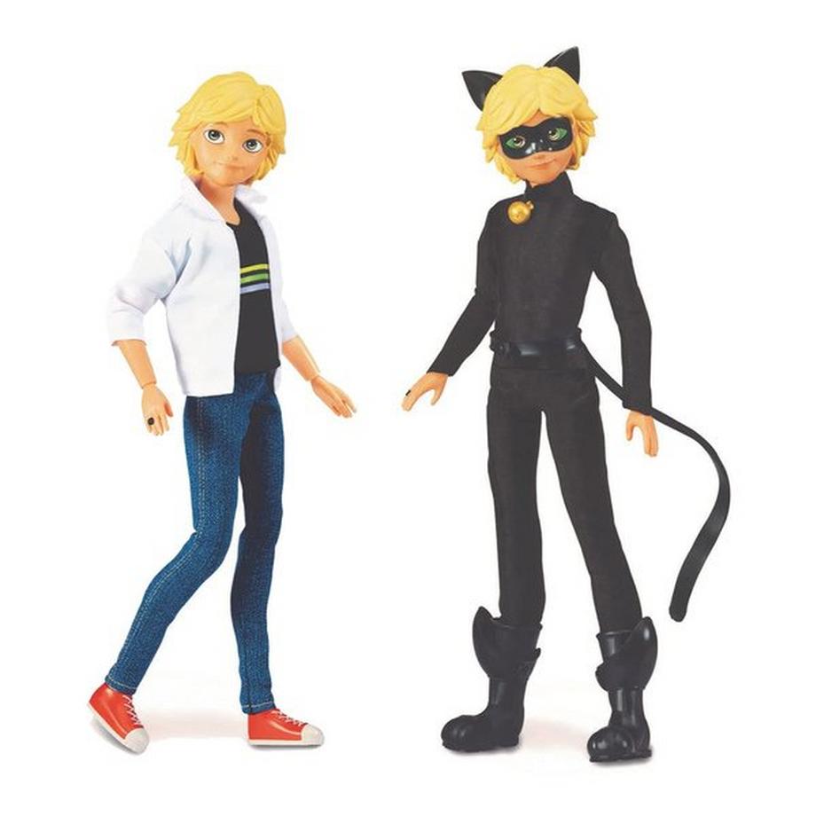 Bandai  Miraculous Cat Noir & Adrien: Fashion Doll with 2 Outfits 
