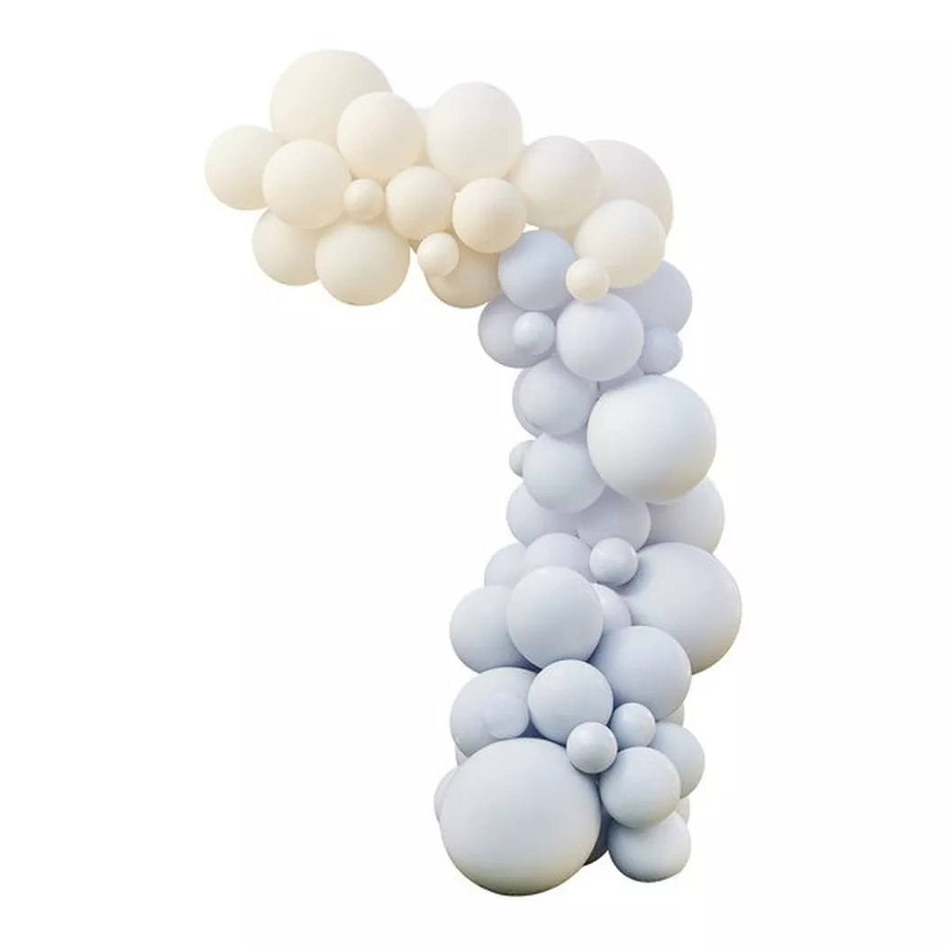 Ginger Ray - Ballonbogen Blau, Creme & Weiss, Multicolor