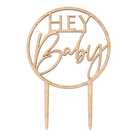 Ginger Ray  Hey Baby Cake Topper aus Holz 