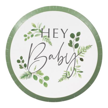 Ginger Ray  Assiette en carton botanique Hey Baby 