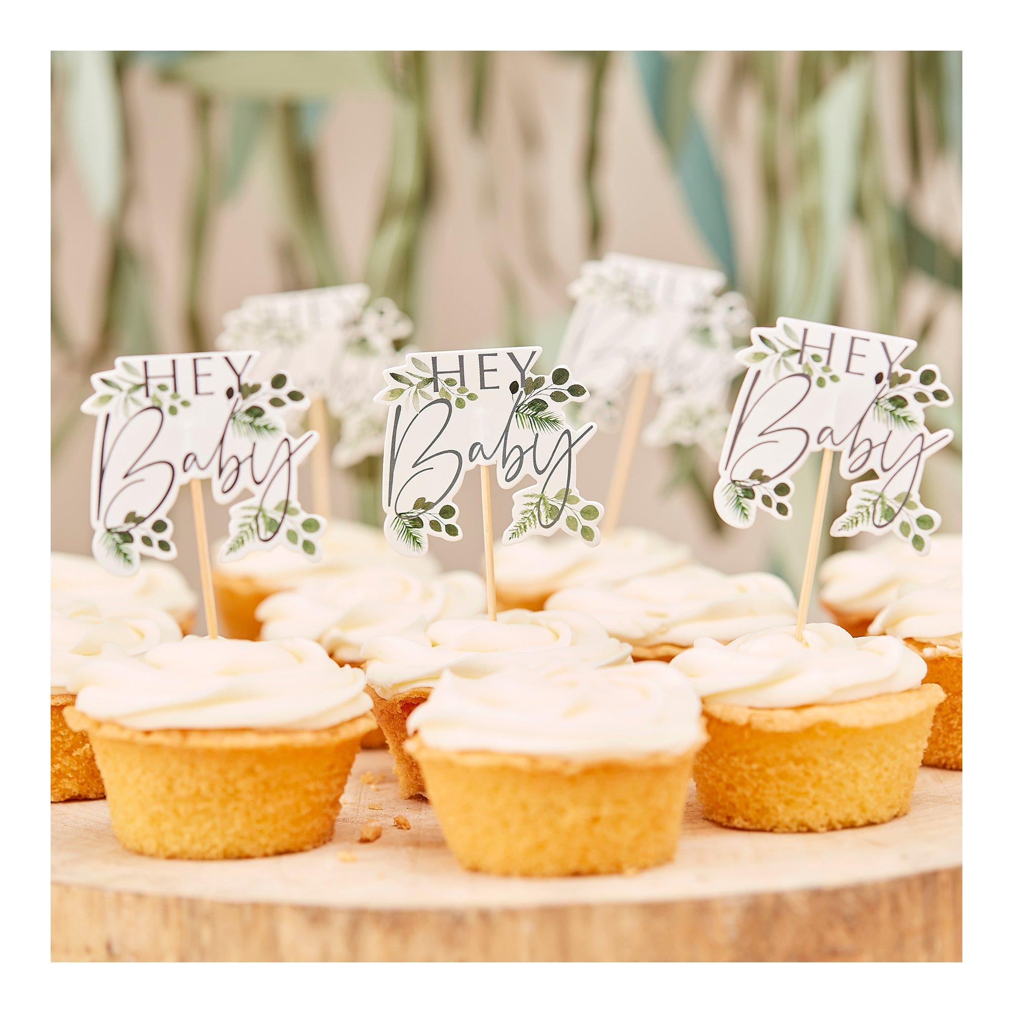 Ginger Ray  Hey Baby Toppers per cupcake botanici 