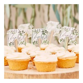 Ginger Ray  Hey Baby Toppers per cupcake botanici 