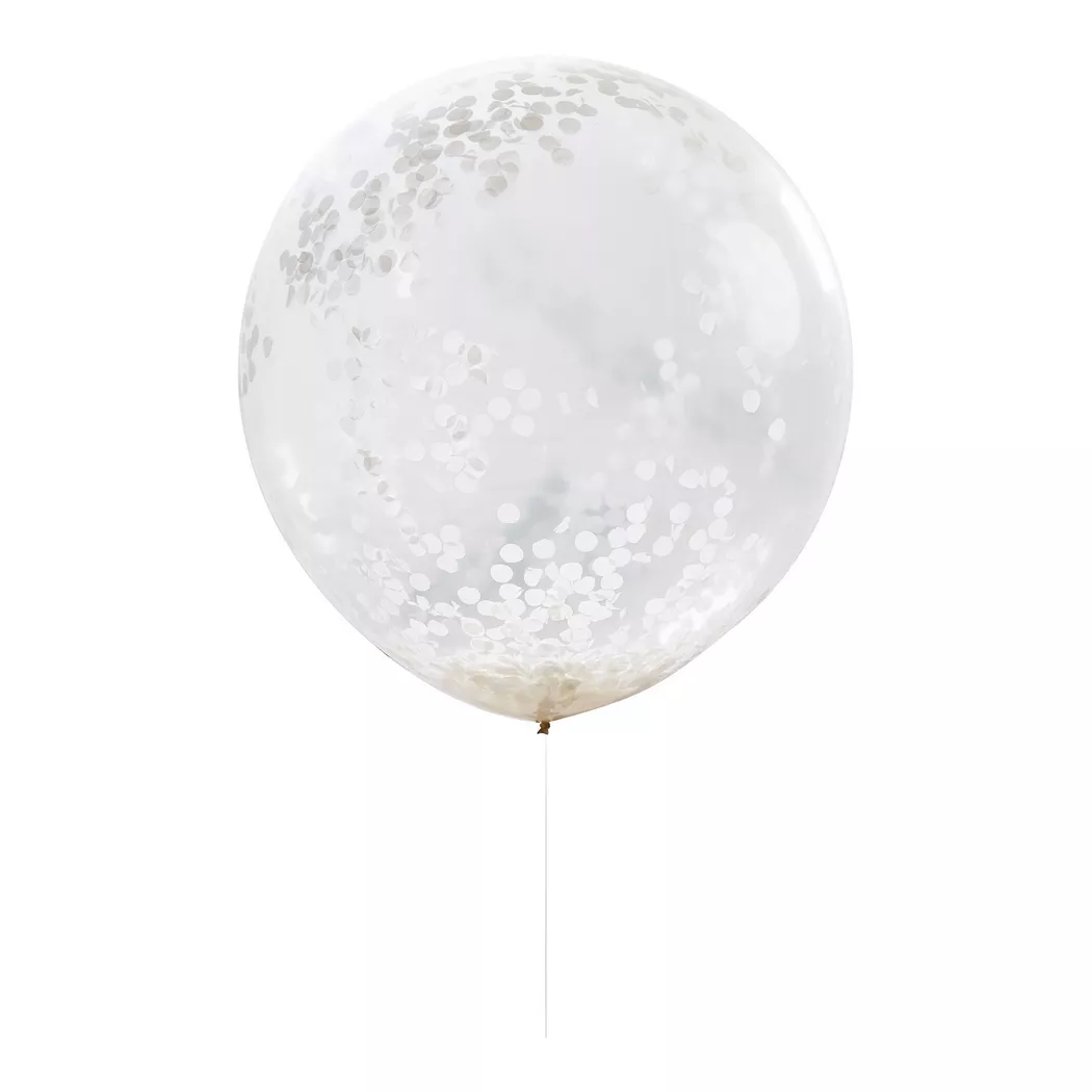 Ginger Ray - Grosse weisse Konfetti-Ballons – schöne Botanik, Multicolor