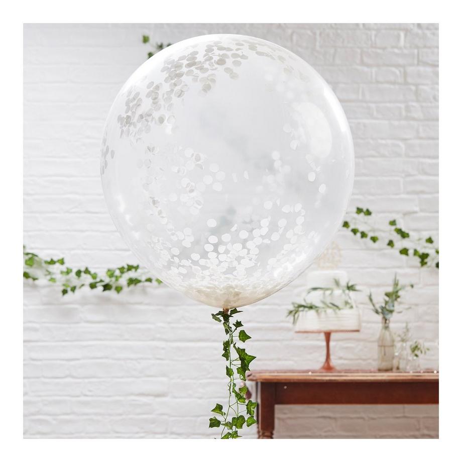 Ginger Ray  Grosse weisse Konfetti-Ballons – schöne Botanik 