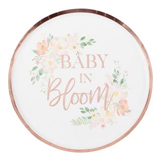 Ginger Ray  Teller - Floral Baby in Bloom - Foliert 