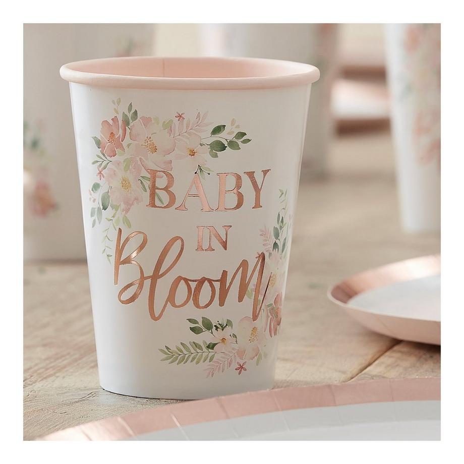 Ginger Ray  Becher - Floral Baby in Bloom - Foliert 