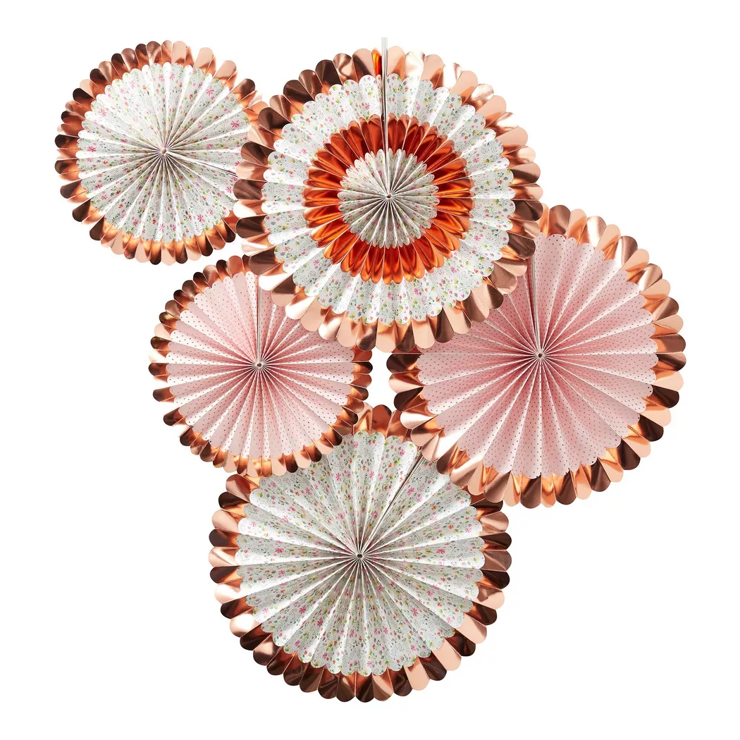 Ginger Ray - Fächerdekorationen - Blumen, Multicolor