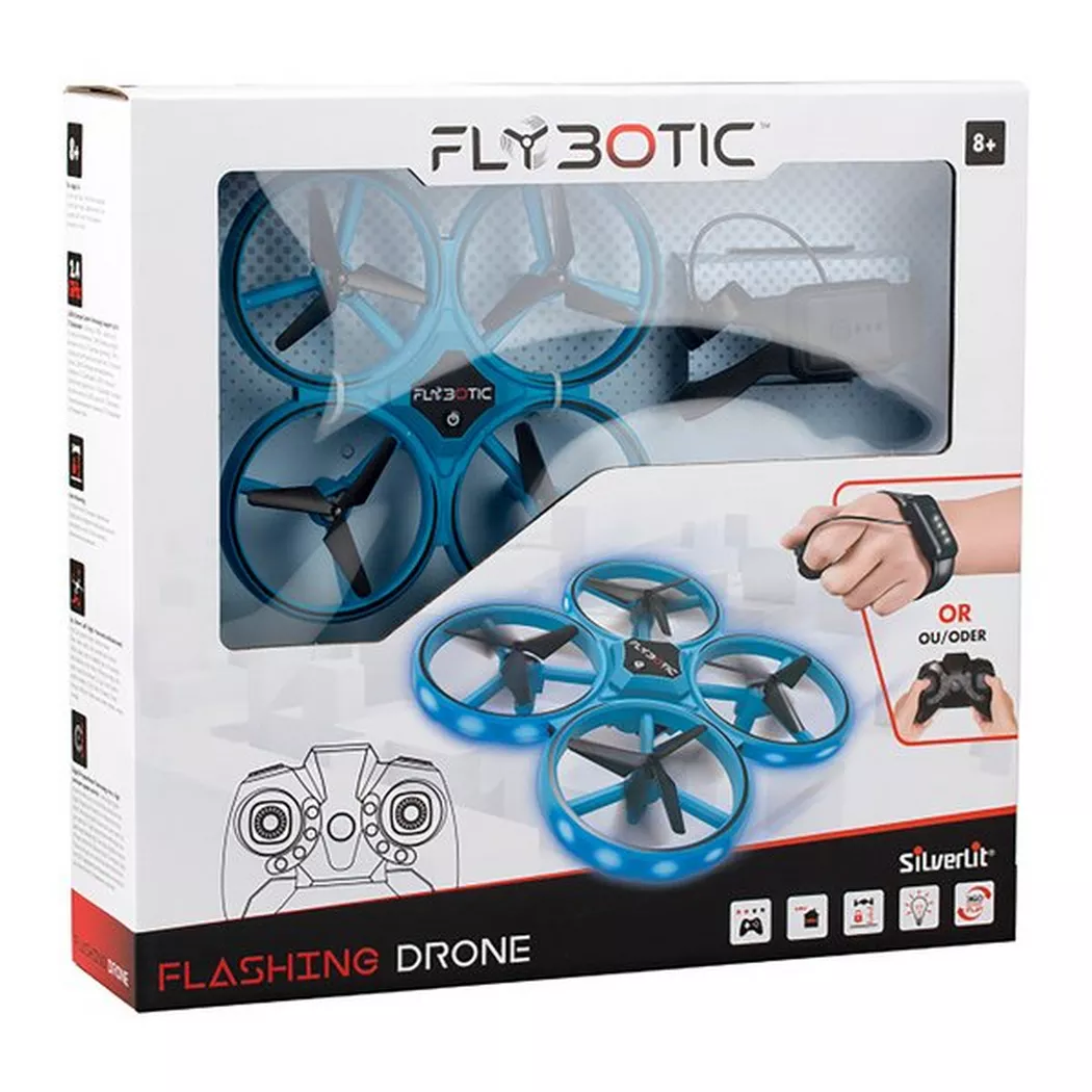 Silverlit - Drone lampeggiante blu, 2,4 GHz, Multicolore