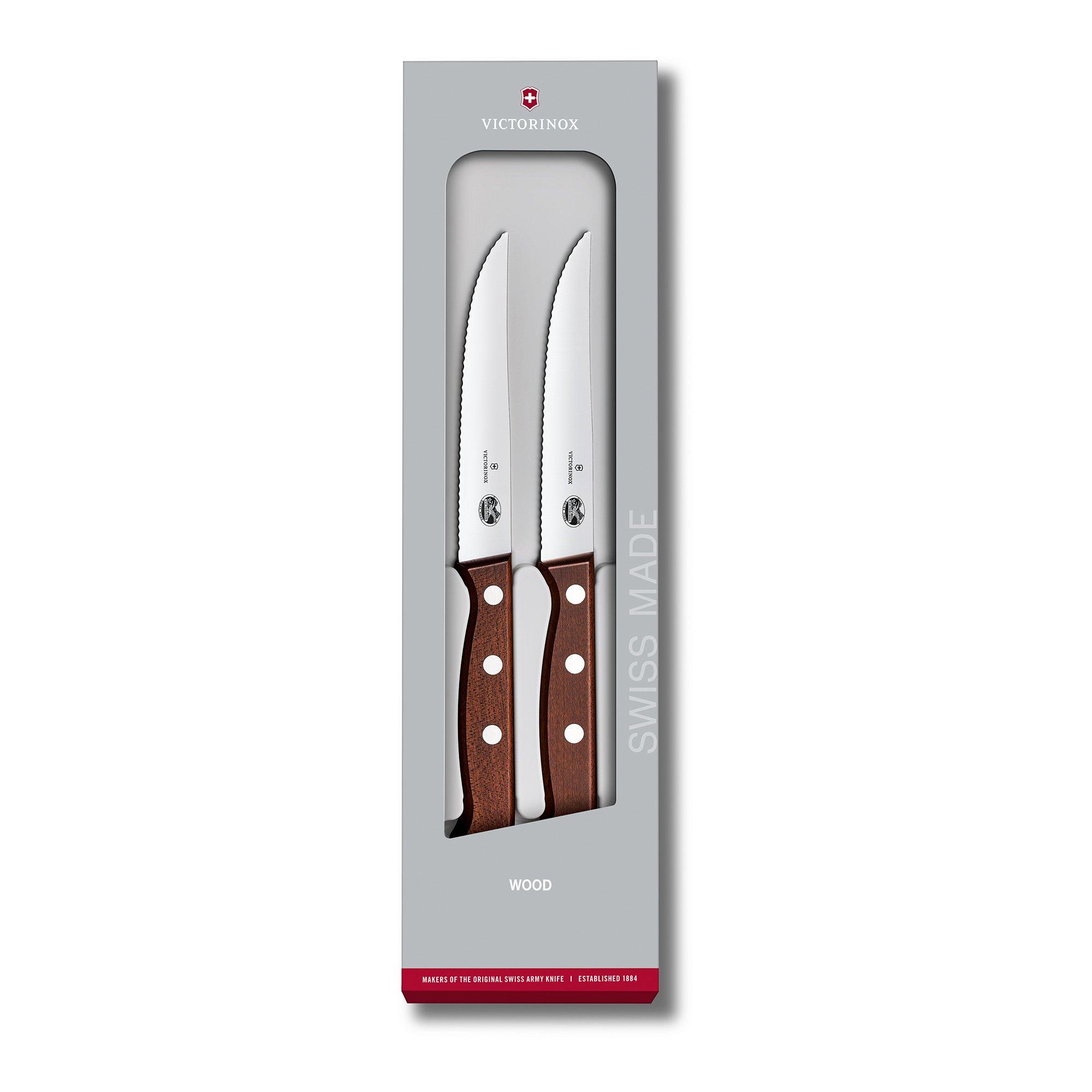 VICTORINOX Coltello da bistecca, 2 pezzi Wood