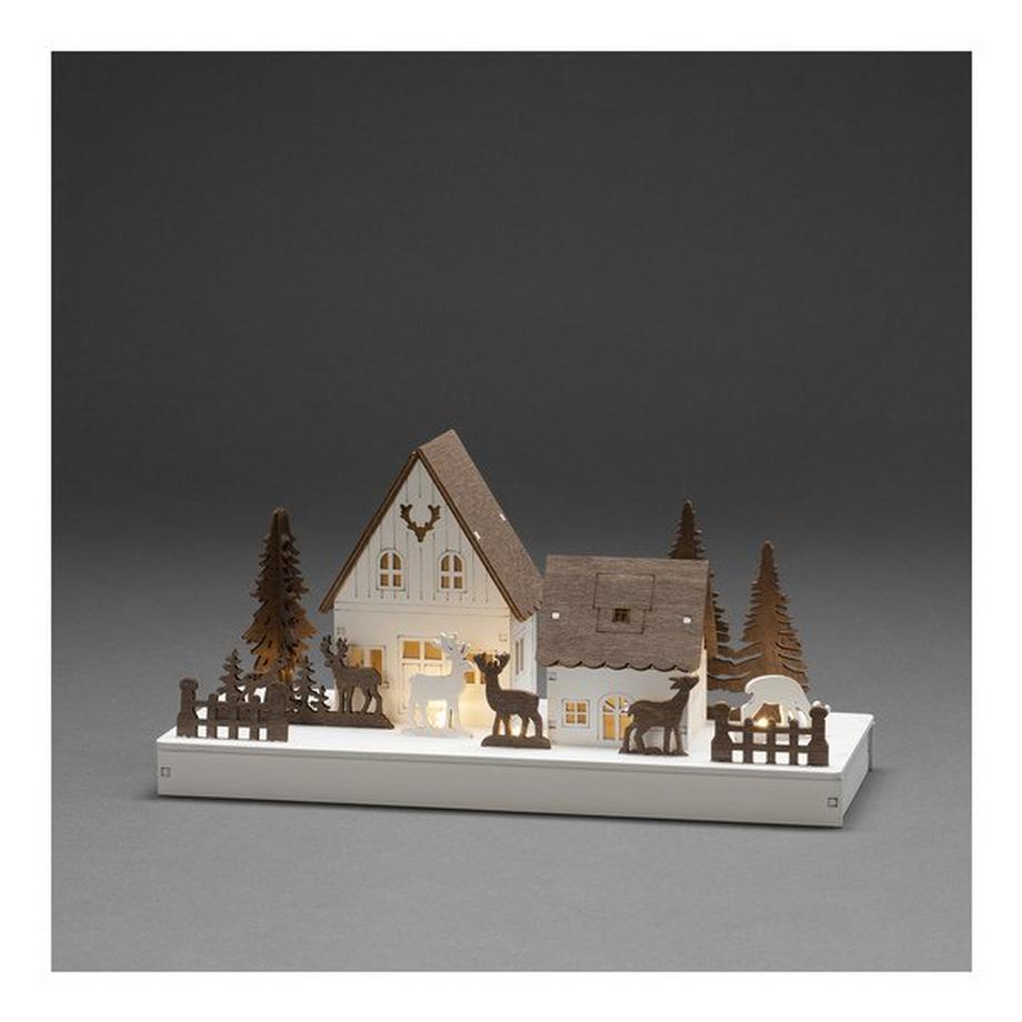 Konstsmide Décoration de Noël à LED Waldhäuser mit Rentieren 