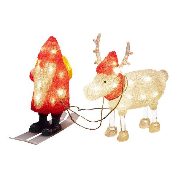 Konstsmide LED Weihnachtsdekoration Weihnachtsmann Rentier 