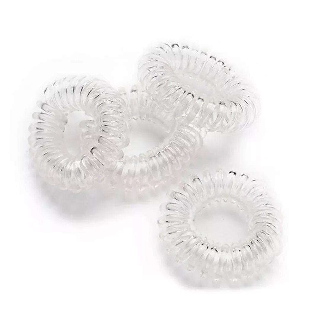 Trisa Haarschmuck - Twister Haargummi, Twister Elastic, 3,5 Cm, 4 Stk., 4 Stück, Transparent
