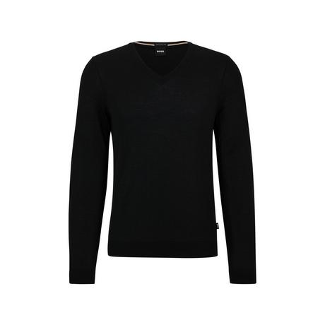 BOSS BLACK Melba-P Scollo a V Vestibilità Slim Maglione  