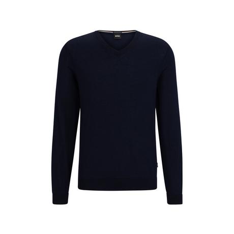 BOSS BLACK Melba-P Scollo a V Vestibilità Slim Maglione  