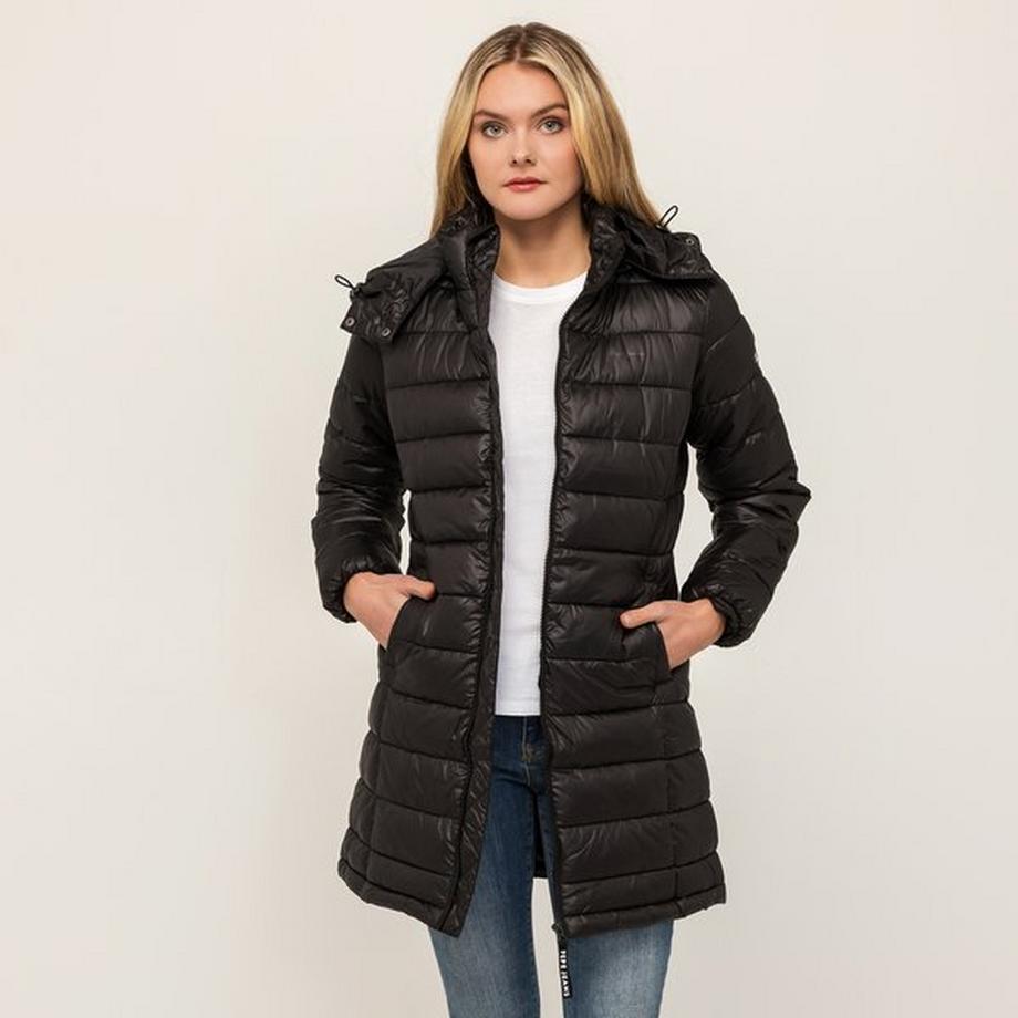 Pepe Jeans London AGNES Midi Mantel, Wattiert 