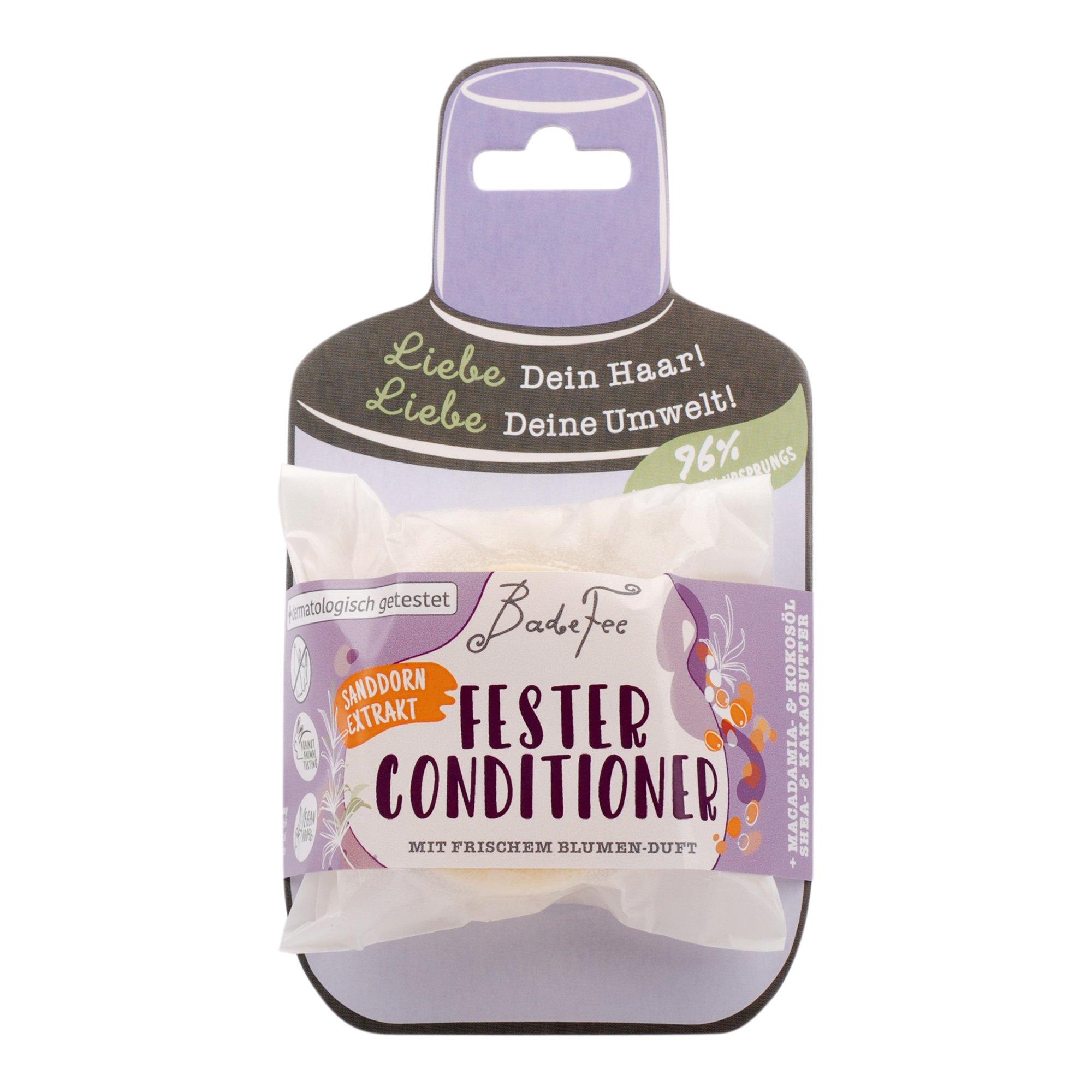 BadeFee Hairlicher, fester Conditioner
 mit Sanddorn und Rosmarin für jeden Haartyp. Hairy, solid conditioner with sea buckthorn and rosemary for every hair type 