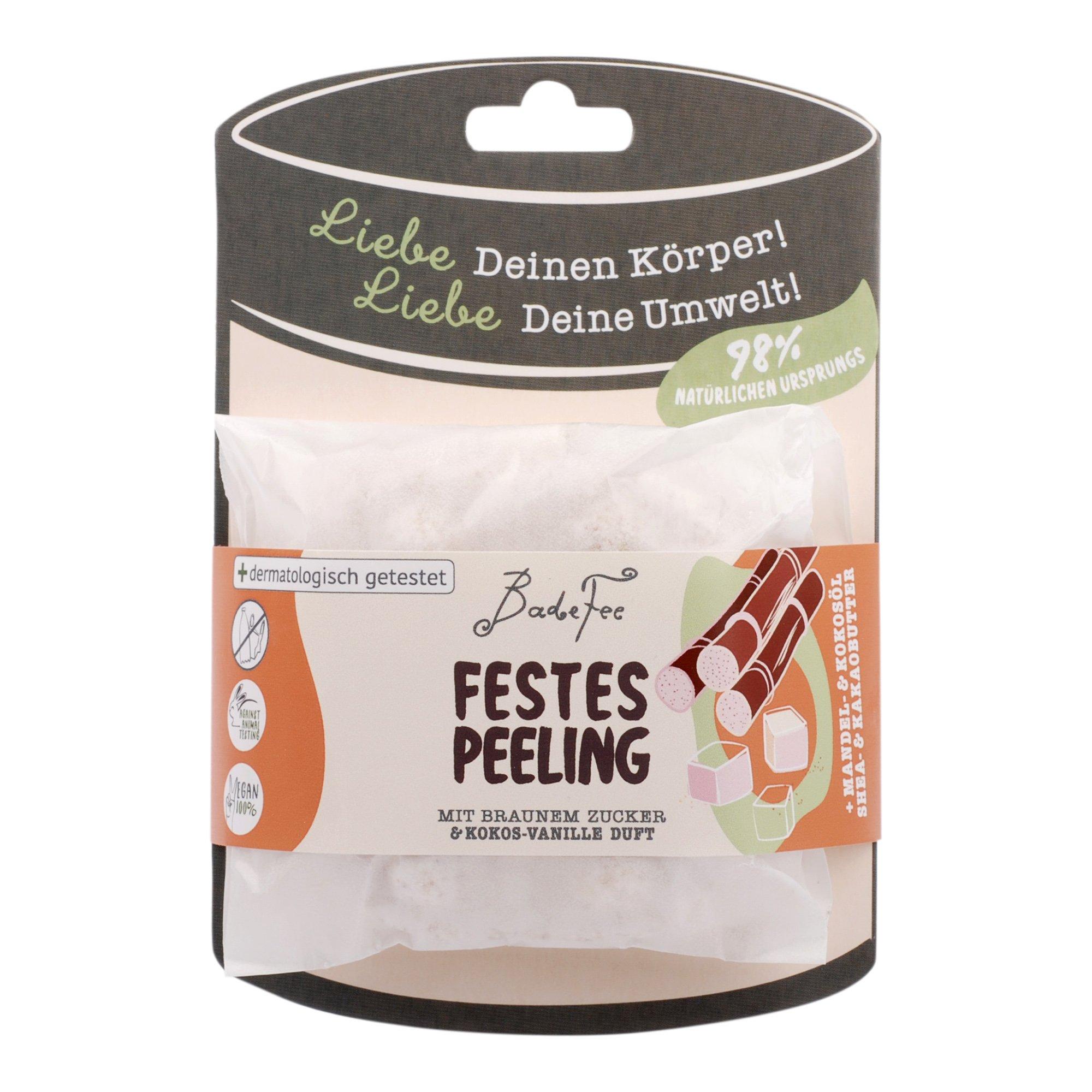 BadeFee 
Solide extra ordinaire
gommage effet 3 en 1.
gommage naturel, nettoyage et soin Incantevole Peeling con effetto 3 in 1: peeling naturale, pulizia e cura 