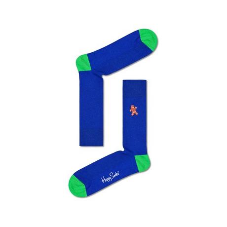 Happy Socks Ribbed Embroidery Gingerbread Man Crew Socken  