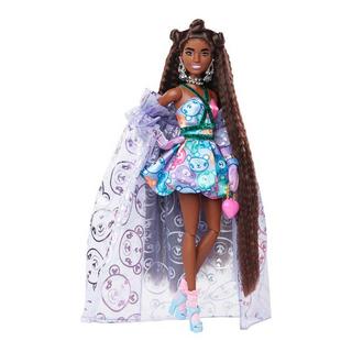 Barbie  Extra Fancy Puppe im lila Kleid mit Teddymuster 
