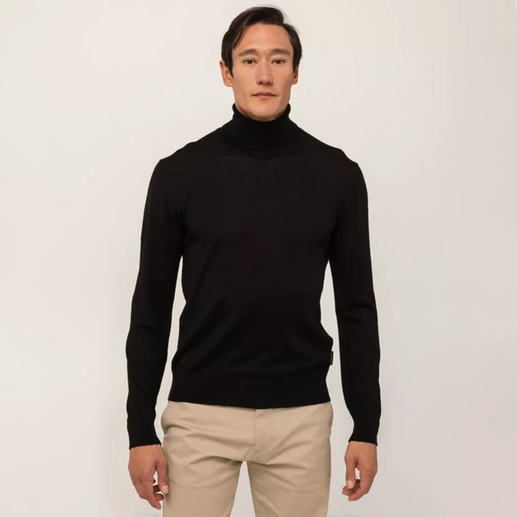 Armani Exchange - Pullover, Rollkragen, für Herren, Black, Größe L