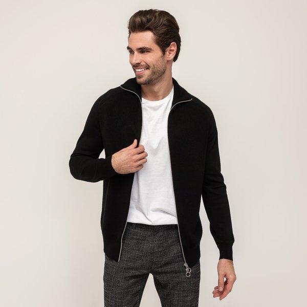 Image of Lange Strickjacke, Langarm Herren Schwarz L