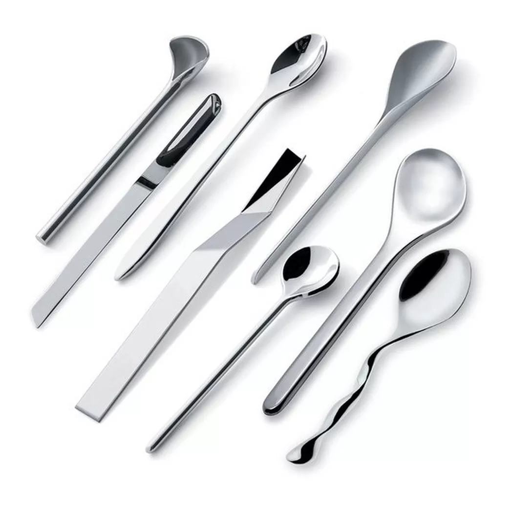 Alessi Espresso Spoon Set 8 Pieces Silver