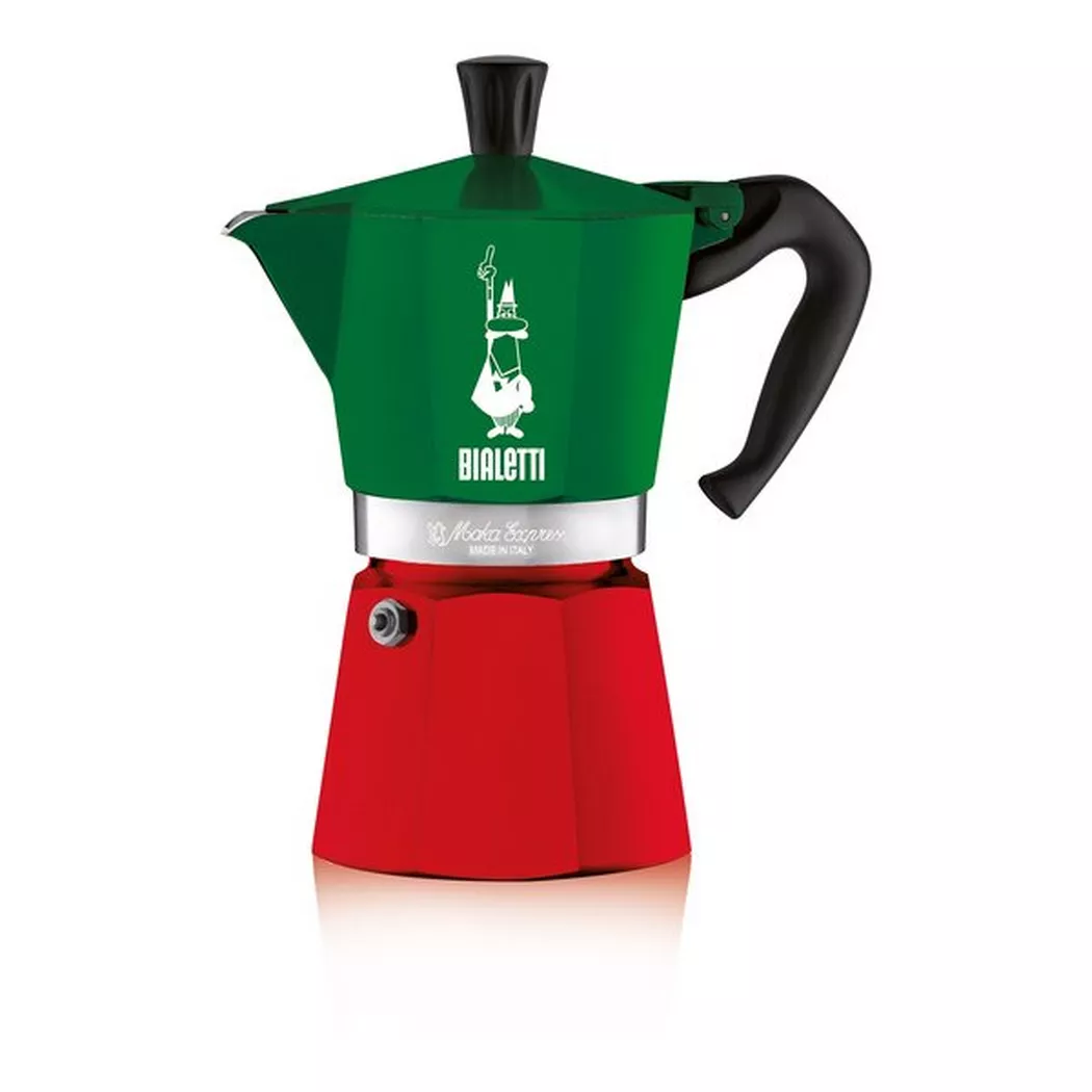 Bialetti Moka Express 6 Cup Espresso Maker Tricolore Italia