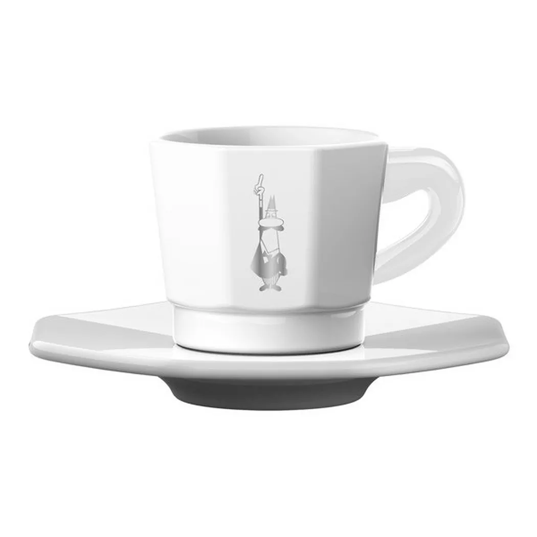 Bialetti Espressotassen eckig 4er Set Weiss/Gold weiss baby