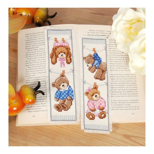 Vervaco Stickpackung Lesezeichen Geburtsbären 2er set 