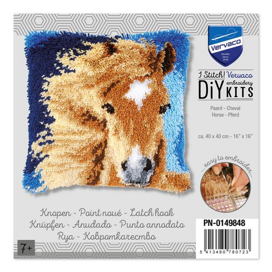 Vervaco Knüpfkissen Braunes Pferd 
