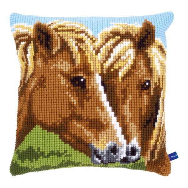 Vervaco Kreuzstichkissen Pferde 