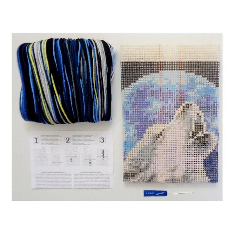 Vervaco Kreuzstichkissen Wolf 