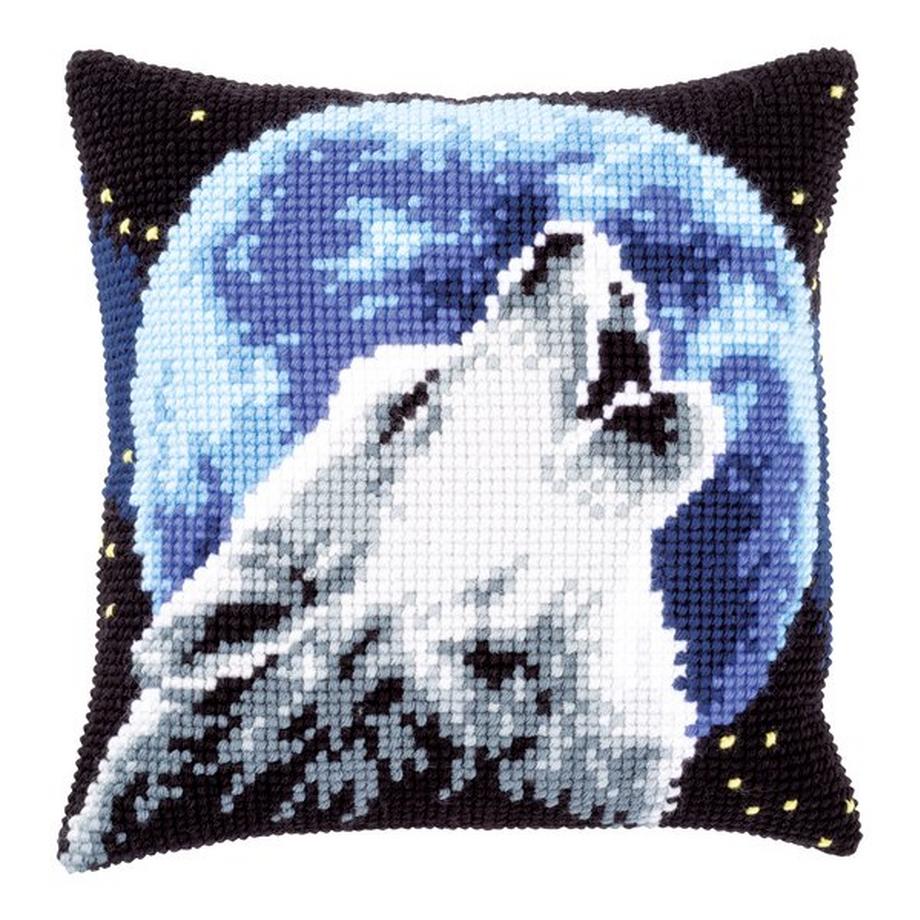 Vervaco Kreuzstichkissen Wolf 