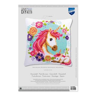 Vervaco Coussin au point de croix Maman et bébé licorne 