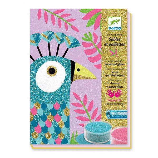 Djeco Loisirs créatifs, images en sable Colourful birds 