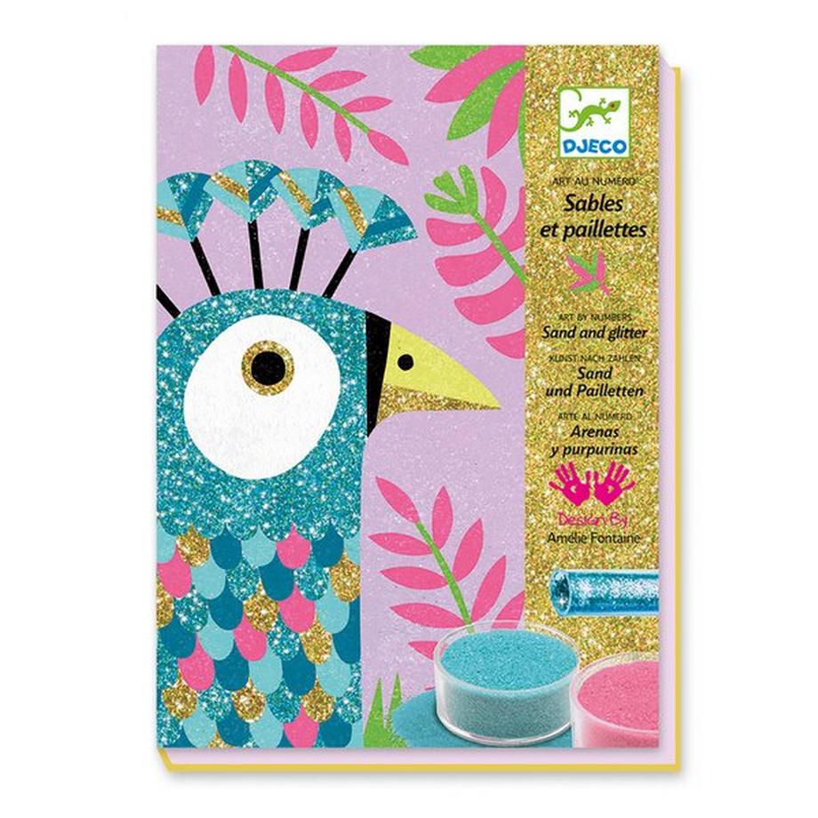 Djeco Loisirs créatifs, images en sable Colourful birds 