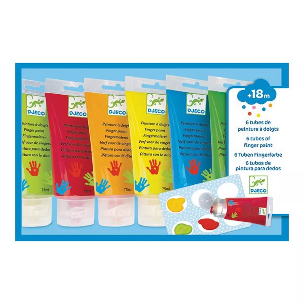 DJECO vingerverf 6 x 75ml 18 mnd+