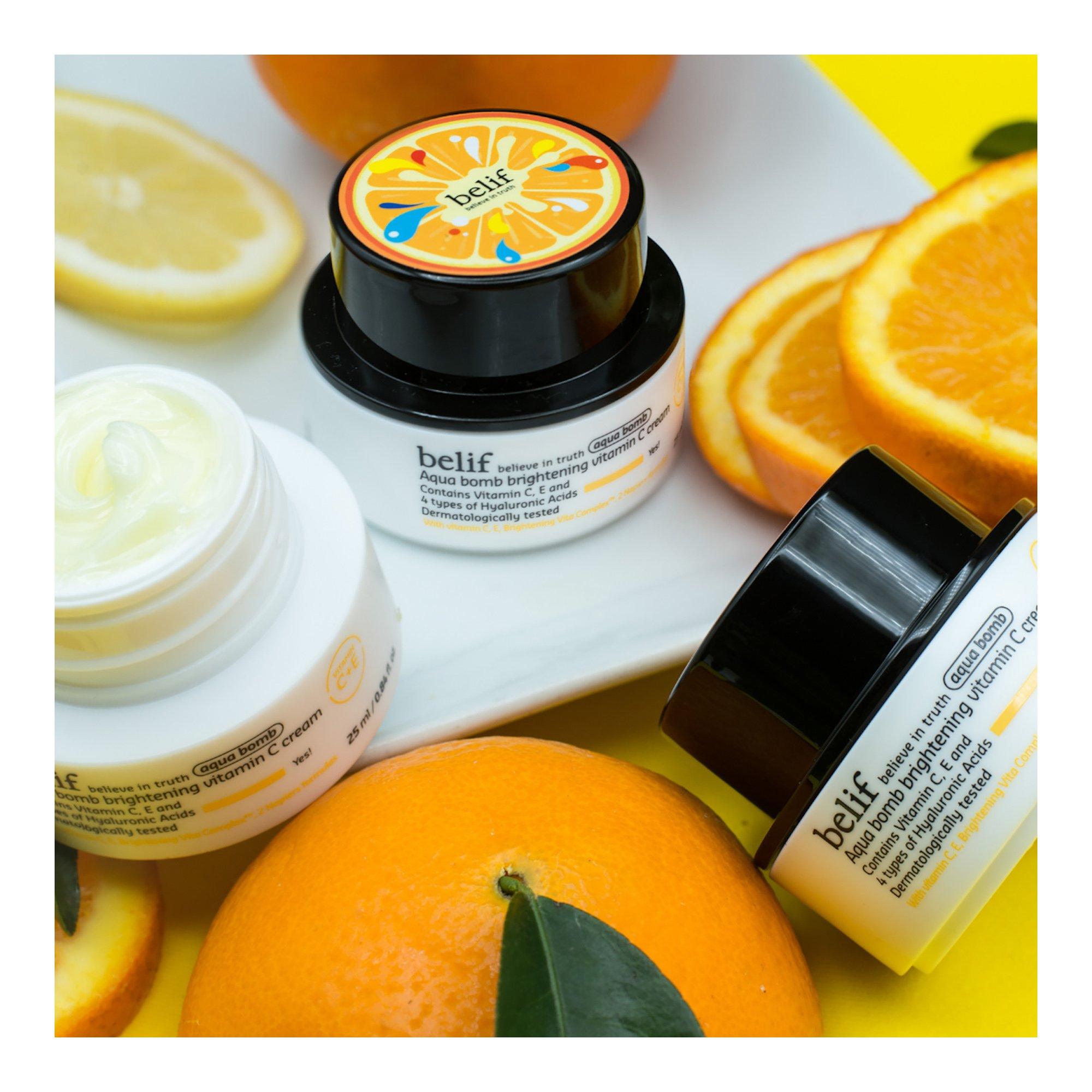 belif  Aqua Bomb Brightening Vitamin C Cream – Gesichtscreme Reisegrösse 