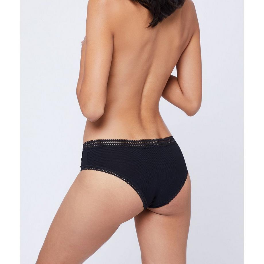 Etam Power Gerippte Shorty Slips mit Spitzenbesatz  