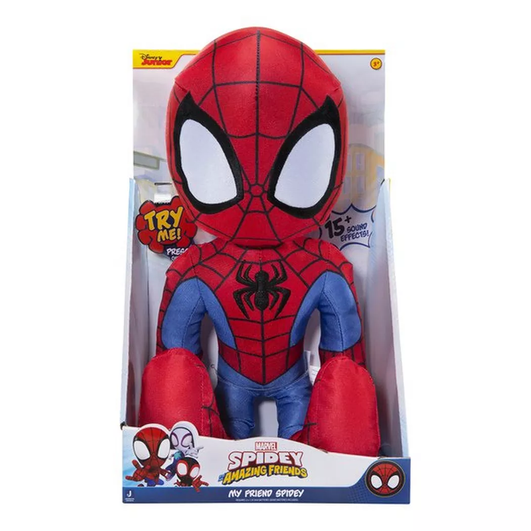 Jazwares - Spidey Peluche fontionell, Französisch, Multicolor
