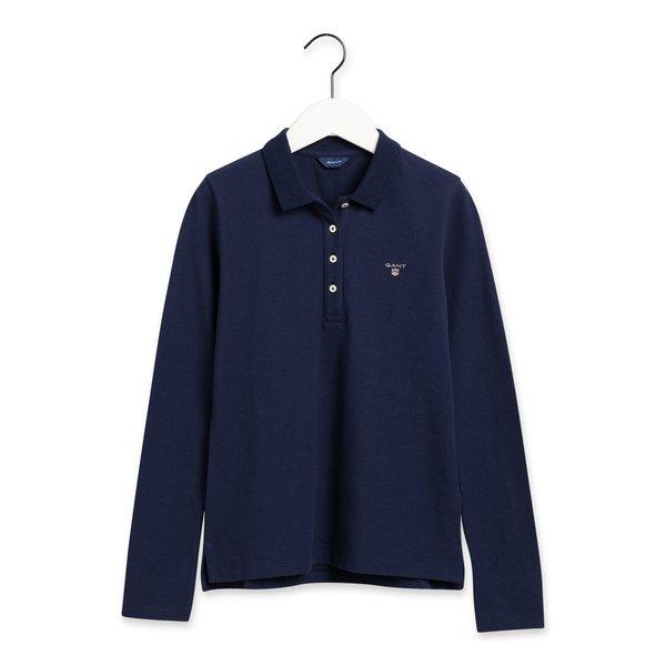 Image of Poloshirt, Langarm Damen Dunkelblau S