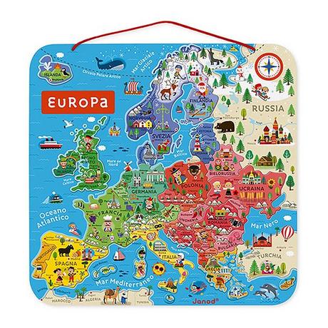 Janod  Magnetische Karte Europa, Italienisch 