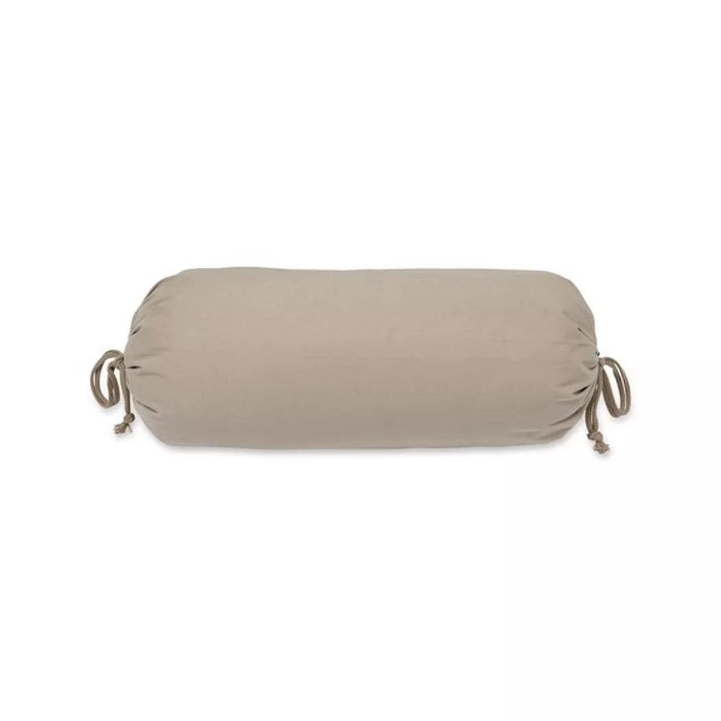 Manor - Nackenrollenbezug, Perkal Uni Nackenrollenbezug, 25 x 50 cm, Taupe
