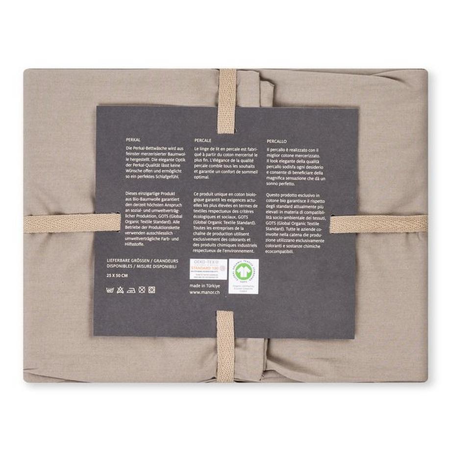Manor Percale Uni Housse de traversin  