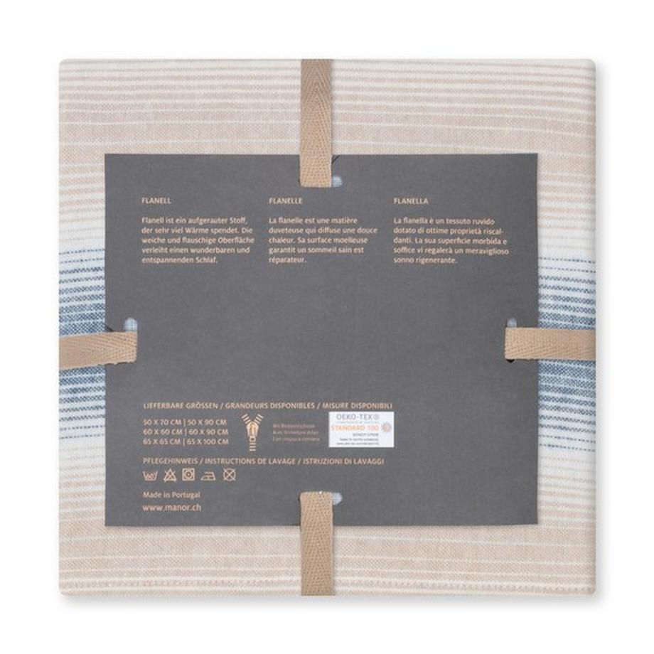 Manor Fabia Taie d'oreiller en flanelle rayée  